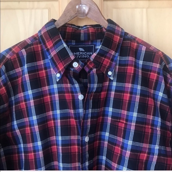 AMERICAN LIVING men’s size XL plaid button front shirt - Picture 3 of 9